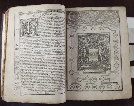A King James I bible 1613-18, imprinted at London by Robert Barker, quarto, some losses